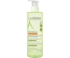 A-Derma Exomega Control Emolient 2in1 valomasis gelis kūnui ir plaukams, 500 ml