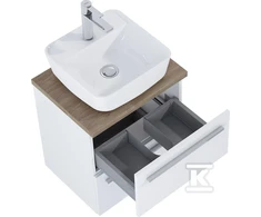 A852450806 / ROCA / KWADRO / VONIOS KOMPLEKTAS SU STALČIU IR KRAUTUVU 50 CM SU 2 STALČIAIS, Baltas BIZDIS / KEITIMAS 168443 /