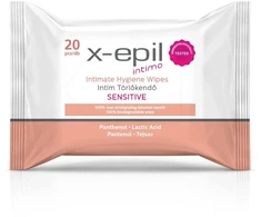 X-Epil Intimate Hygiene Sensitive Intimate Wipes, 20 vnt.