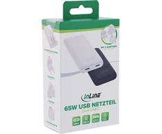 AAD Productions InLine USB kelioninis maitinimo adapteris-įkroviklis – dvigubas USB-C – PD PPS – 65W – plokščias – juodas