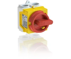 ABB Jungiklis korpuse 2P 400V AC22 20A korpuse IP67 plastikinė rankenėlė geltonai raudona ONE20M2Y 1SCA135533R1001