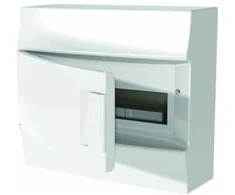 ABB Mistral41W 1x12 12M IP41 63A paviršinio montavimo modulinis paskirstymo skydas II klasės pilnų durelių N+PE varžtas 41P12X11A 1SLM004102A3103