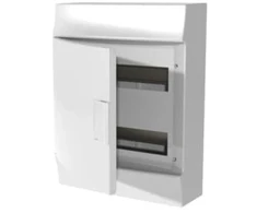 ABB Mistral41W 2x12 24M IP41 63A paviršinio montavimo modulinis paskirstymo skydas II klasės pilnų durelių N+PE varžtas 41P12X31A 1SLM004102A3105