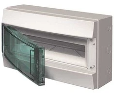 ABB Hermetiškas virštinkinis modulinis paskirstymo skydas Mistral65 1x8 18M IP65 125A II klasės permatomos durys H65P18X120750 1SLM006500A2213