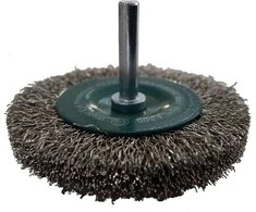 Abraboro Diskinis šepetys 75x15 mm ABRABORO - gofruota viela, kotelis, INOX