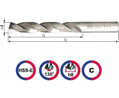 Grąžtas Baildon Abraboro gręžtuvas Gręžtuvas 10,5 INOX RN gruntas 133-87 HSS-E Co5