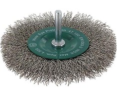 Abraboro Ratų šepetys 100x12 mm ABRABORO - gofruota viela, įtvaras, INOX