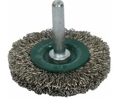 Abraboro Diskinis šepetys 50 mm ABRABORO - gofruota viela, kotelis, INOX