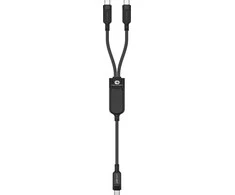 Acefast C5 USB-C – USB-C / USB-C 2in1 100W 480Mb/s kabelis – juodos spalvos