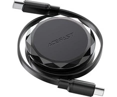 Acefast C13-03 USB-C – USB-C 60W kabelis Retractable – juodos spalvos