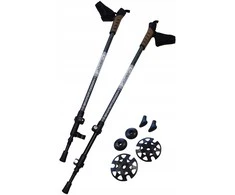 Acra KUBISPORT reguliuojamo dydžio sulankstomos žygio lazdos su greito prijungimo jungtimi 145–72 cm