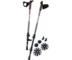 Acra KUBISPORT reguliuojamo dydžio sulankstomos žygio lazdos su greito sujungimo jungtimi 72–140 cm