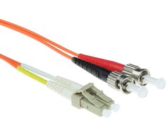 Act ACT 15 meter LSZH Multimode 62.5/125 OM1 fiber patch cable duplex with LC and ST connectors. Lc-st 62.5/125 om1 dup 15.00m (RL7015)