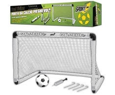 Sulankstomi futbolo vartai su kamuoliu ir pompa 90x61x59 cm