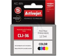 Rašalo kasetė - Activejet ACC-36N suderinama su Canon CLI-36, 12.5 ml, spalvota