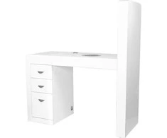Activeshop Manikiūro stalas su dulkių surinkėju COSMETIC DESK RIGHT SHELF Baltas