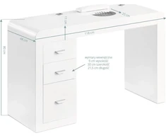 Activeshop Manikiūro stalas su dulkių surinkėju IDEAL COSMETIC DESK Baltas