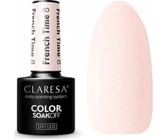 Activeshop Gelinis nagų lakas Claresa Color Soak Off French Time, Nr.8 rožinis, 5 g