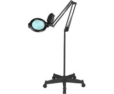 Activeshop Kosmetologinė lempa LED su lupa ir stovu GLOW MOONLIGHT 5D/6 10W Juodas