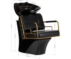 Activeshop Kirpyklos plautuvė GABBIANO PROFESSIONAL HAIRWASHER PRATO GOLD Juodas