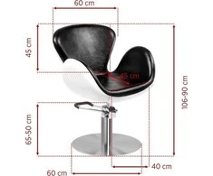 Activeshop Kirpyklos kėdė GABBIANO HAIRDRESSING CHAIR AMSTERDAM ROUND Juodas Baltas