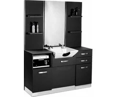 Activeshop Kirpyklos konsolė su veidrodžiu ir kriaukle Gabbiano B085W Juodas