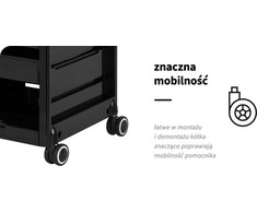 Activeshop Kirpėjo vežimėlis GABBIANO HAIRDRESSER HELPER 68A Juodas