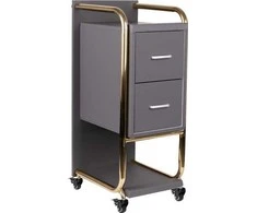 Activeshop Kosmetologinis vežimėlis GABBIANO HAIRDRESSER HELPER SOLO MODEL GOLD Pilkas