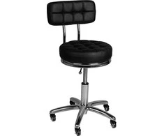 Activeshop Kosmetologinė meistro kėdutė STOOL BEAUTY BACKREST AM-877 Juodas