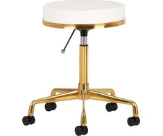 Activeshop Kosmetologinė meistro kėdutė GREEK MODEL 2 Baltas GOLD