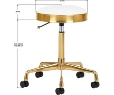 Activeshop Kosmetologinė meistro kėdutė GREEK MODEL 1 Baltas GOLD