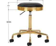Activeshop Kosmetologinė meistro kėdutė GREEK MODEL 1 Juodas GOLD