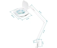 Activeshop Kosmetologinė LED lempa su lupa ir stalviršio spaustuvu Elegante 6030 3D, balta