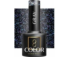 Activeshop Hibridinis nagų lakas Ocho Nails Color Gray, 607 tamsiai pilka, 5 g