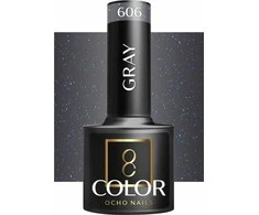 Activeshop Hibridinis nagų lakas Ocho Nails Gray, pilkas 606, 5 g