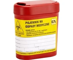 Activeshop Medicininių atliekų konteineris 0,7 l raudonas