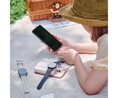 Adam Elements Vionta C2 Pro - magnetinė belaidė išorinė baterija, skirta iPhone / Apple Watch, 10000 mAh, kreminės spalvos
