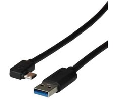 Efb Elektronik EFB USB 3.2 Gen1 5Gbit 3A jungiamasis kabelis, A tipo kištukas - C tipo kištukas, 90 laipsnių, 3m