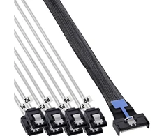 Adaptec InLine® MCIO x8 šakotasis laidas į 8x SATA, 1 m