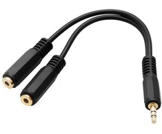 Adapteris BLOW 3.5mm M, 2×3.5mm F, juodas 91-217