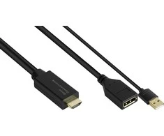 Good Connections Adapteris AV Alcasa Alcasa HDMI-AD22 kabelio adapteris 0,3 m HDMI Type A (Standartinis) DisplayPort Juodas