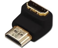 Assmann Electronic ASSMANN HDMI adapteris A tipo 90 laipsnių kampu M/F Ultra HD 60p bl auksinis