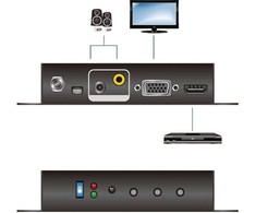 Adapteris AV Aten HDMI - D-Sub (VGA) juoda (VC182-AT-G)
