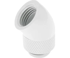 „Barrow“ adapteris, 45 laipsnių, G1/4 colio kištukas į G1/4 colio kištuką, pasukamas, Baltas