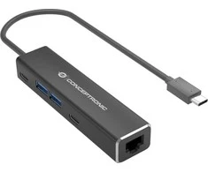 Adapteris AV Conceptronic CONCEPTRONIC Adapteris USB-C -> 2,5GbE 2xUSB-C USB-A 0,15m sw