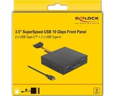Adapteris AV Delock DeLOCK 64057, SATA, USB 3.2 Gen 2 (3.1 Gen 2), USB Type-C, Vyriškas, viso aukščio / viso ilgio, SATA 15 kontaktų, Juodas