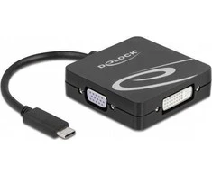 Delock USB Type-C™ adapteris, skirtas VGA, DVI, HDMI arba DisplayPort monitoriui