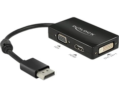 DeLOCK 0.16m DisplayPort/VGA+HDMI+DVI Juodas