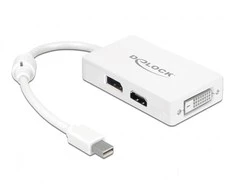 DELOCK Adapteris mini Displayport 1.1 kištukas > Displayport / HDMI / DVI lizdas pasyvus baltas
