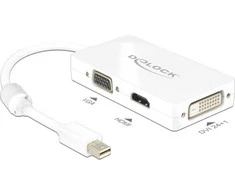 Adapteris AV Delock DisplayPort Mini – HDMI – D-Sub (VGA) juodas (65553)